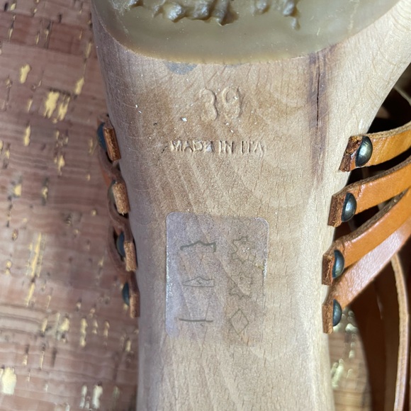 Chloe Brown Leather and Wood Heels 39 - Picture 9 of 13